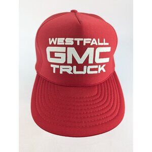 Vintage Westfall GMC Trucks Snapback Hat Red Cap Kansas City - 80s 90s